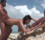 Strandfick Dreier mit einer Latina